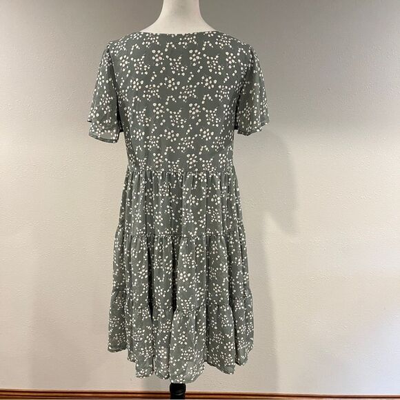 Mikarose Floral Print short sleeve Tiered mini Dress size small - Picture 4 of 13
